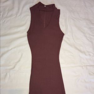 Purple/Pink, Tight, Choker-Neck Dress
